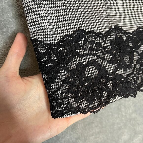 Y2K Charlotte Russe Women Dark Goth Coquette Micro Houndstooth Pencil Skirt 8 - Picture 4 of 13